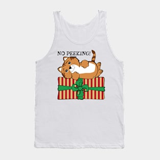 No Peeking Christmas Cat Tank Top